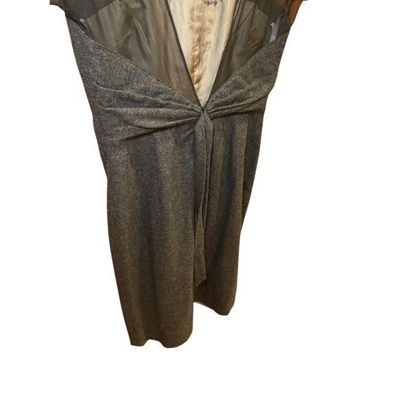 Vera Wang Lavender Label Women 4 Wool Silk Cap Sleeve Cocktail Dress Grey Black - Picture 7 of 13